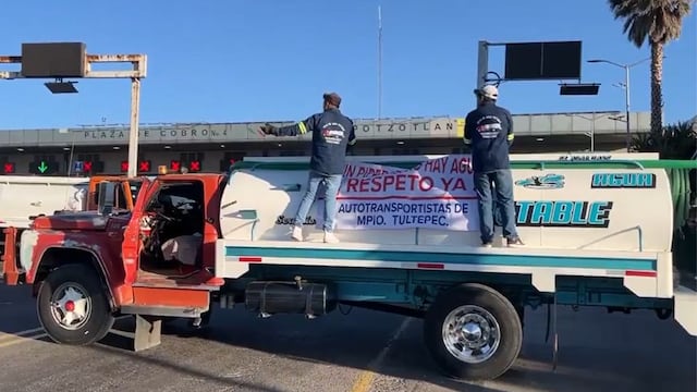 Bloqueo en caseta de Tepotzotlán este 29 de octubre por piperos de agua