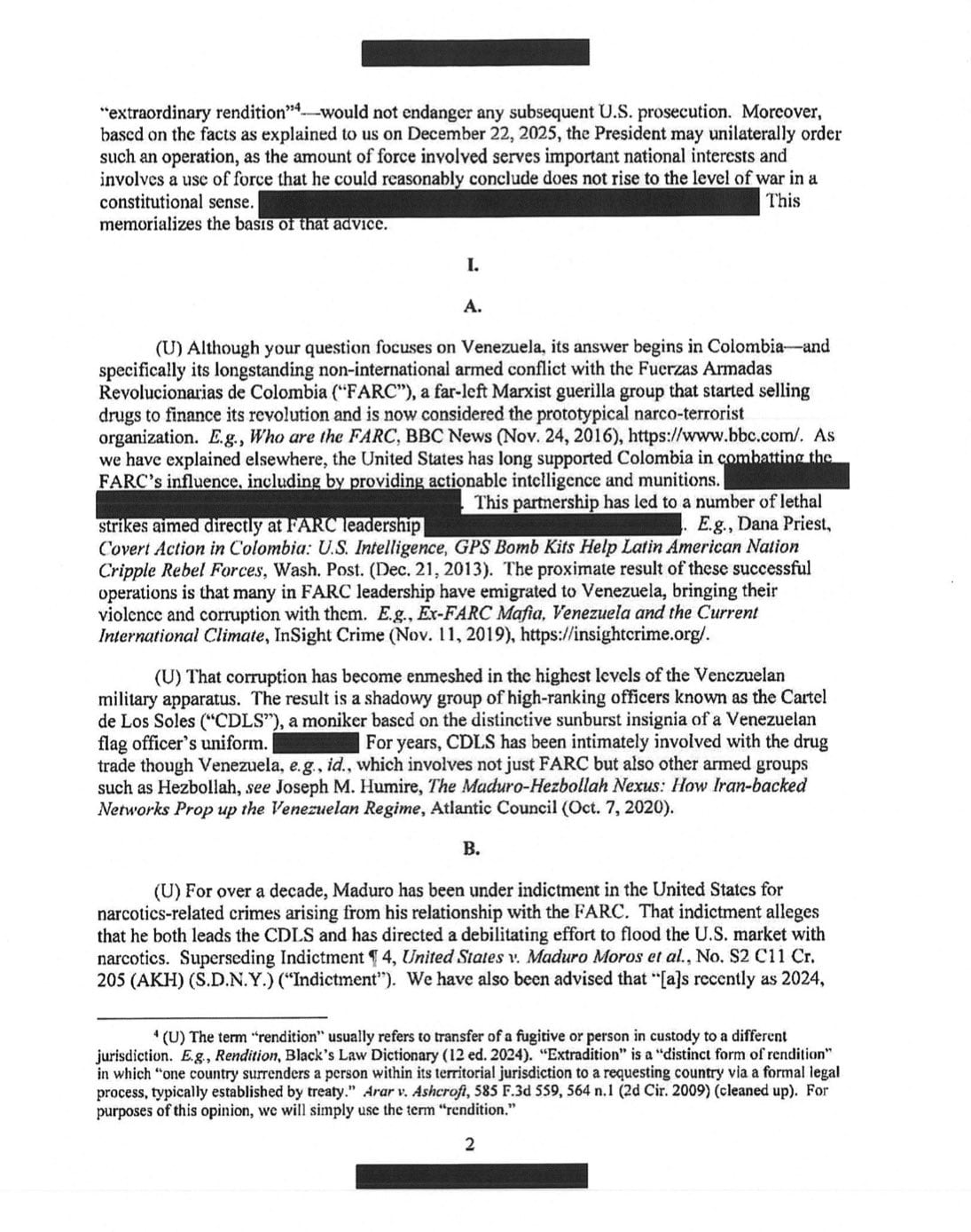 Estados Unidos da su versión legal sobre la captura de Maduro sin aval del Congreso