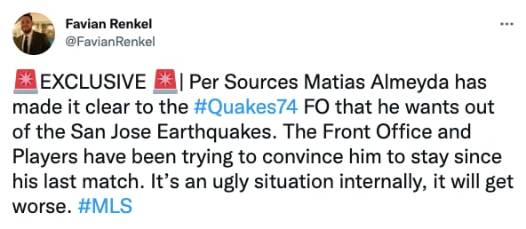 EL técnico argentino Matías Almeyda ya no quiere seguir en la MLS y podría regresar a México con el Guadalajara
