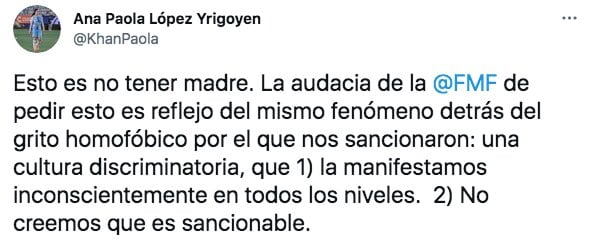 Tuit de Ana Paola López