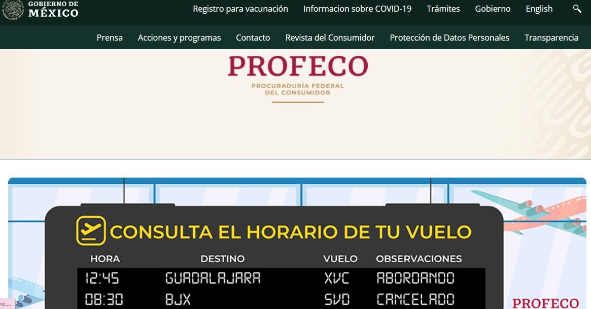 Micrositio de Profeco