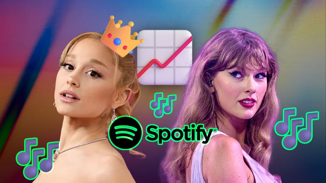 Ariana Grande supera a Taylor Swift en Spotify como la artista mujer con más oyentes mensuales en la historia