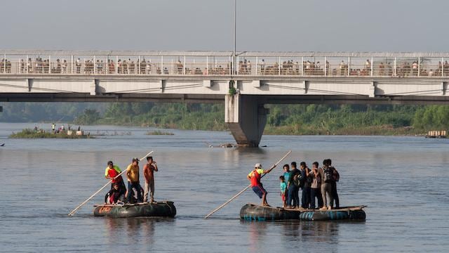 Imagen del Río Suchiate, que divide a México de Guatemala.