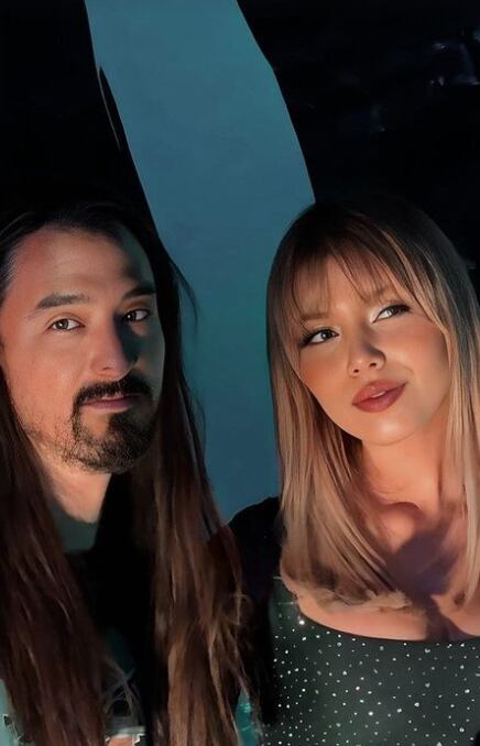 Steve Aoki y Miranda León con filtros