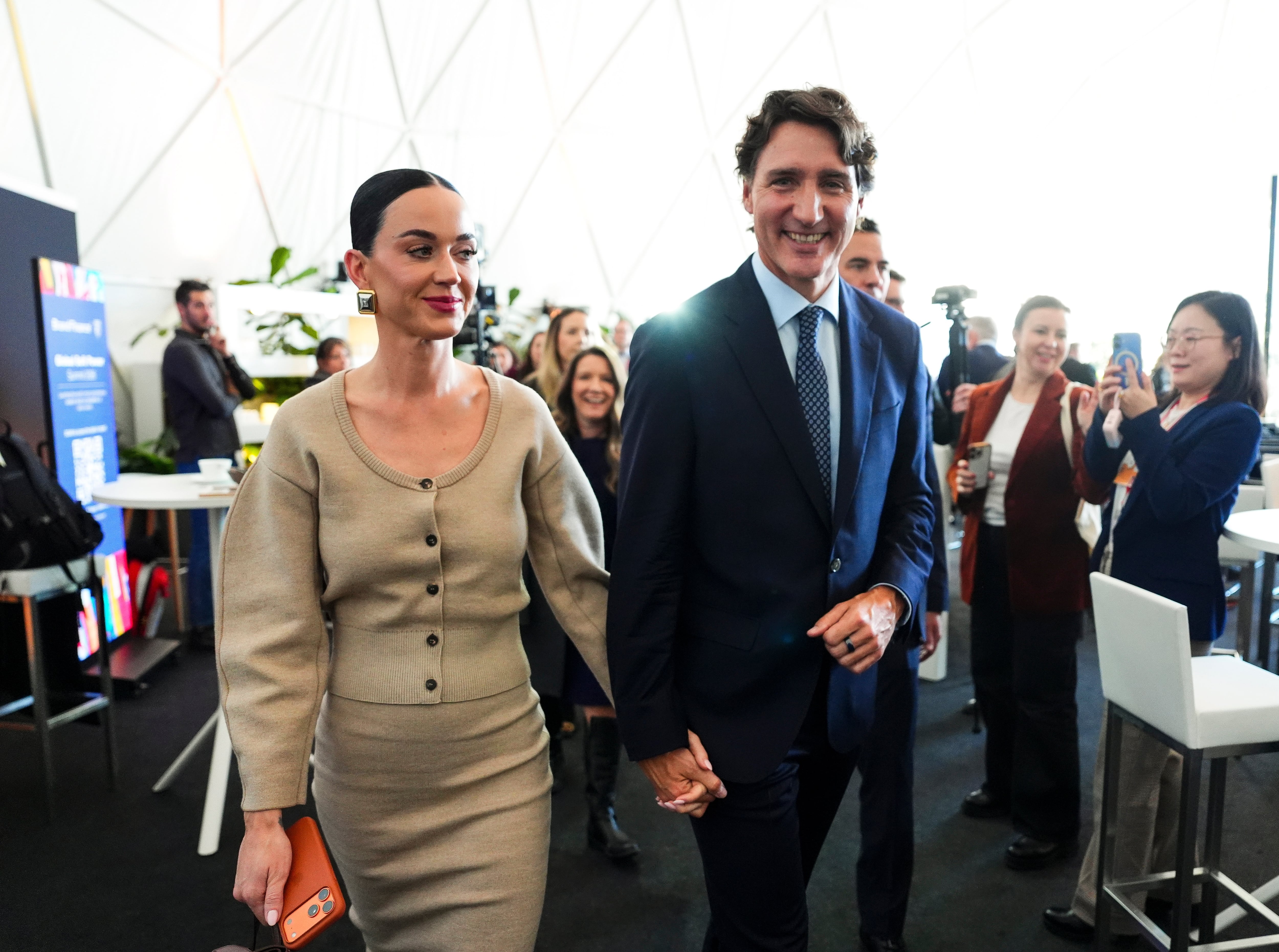 Katy Perry y Justin Trudeau en el Foro Económico Mundial de Davos 2026