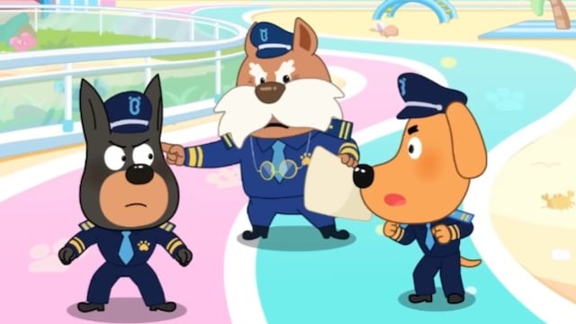Sheriff Labrador policías en equipo
