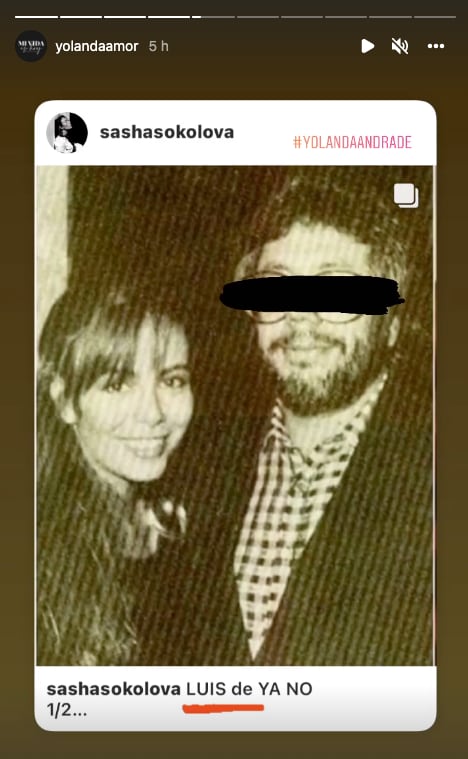 Publicación de Yolanda Andrade sobre Sasha Sokol