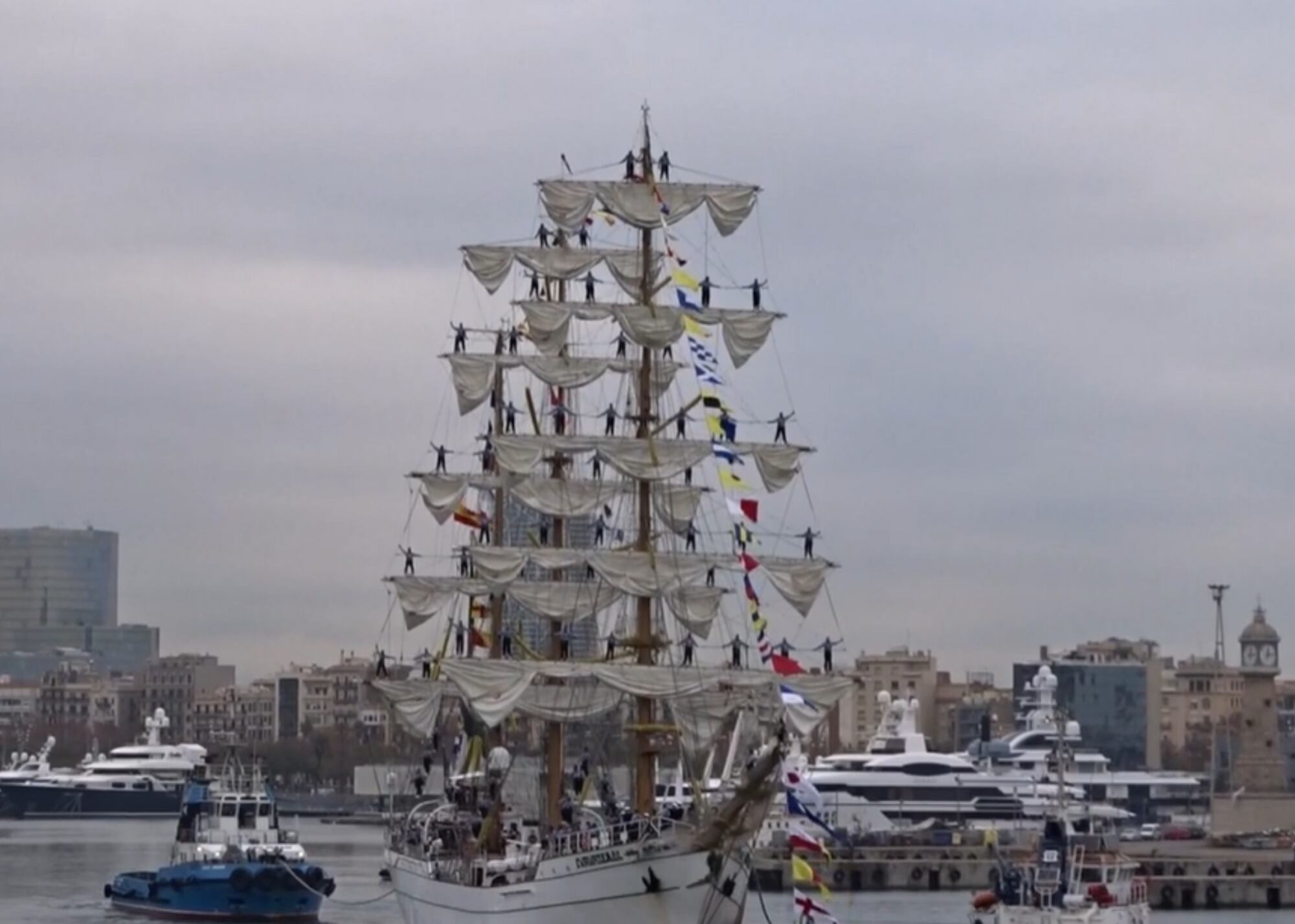 Captura de video del buque-escuela 'El Cuauhtémoc'