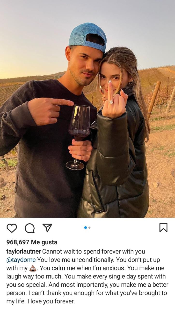 Taylor Lautner se compromete con su novia Tay Dome