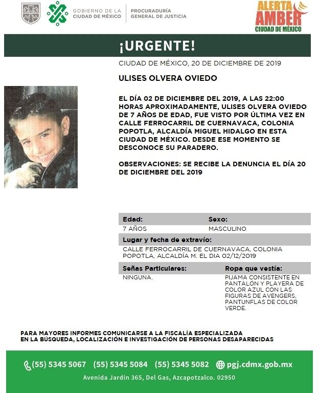 Ulises Olvera Oviedo. Alerta Amber