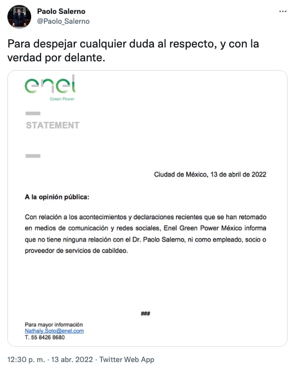 Paolo Salerno sobre acusaciones en su contra