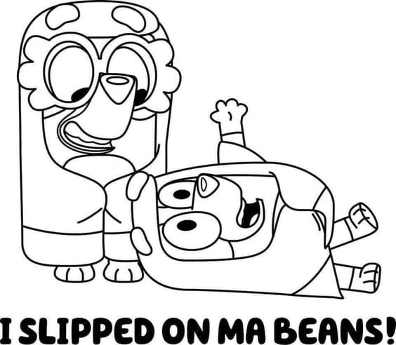 Dibujos de la abuela Bluey para colorear por el Día de los Abuelos en México