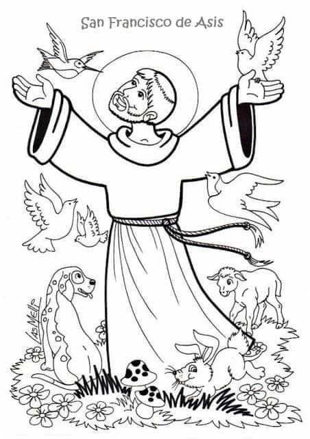 Dibujos de San Francisco de Asís para colorear
