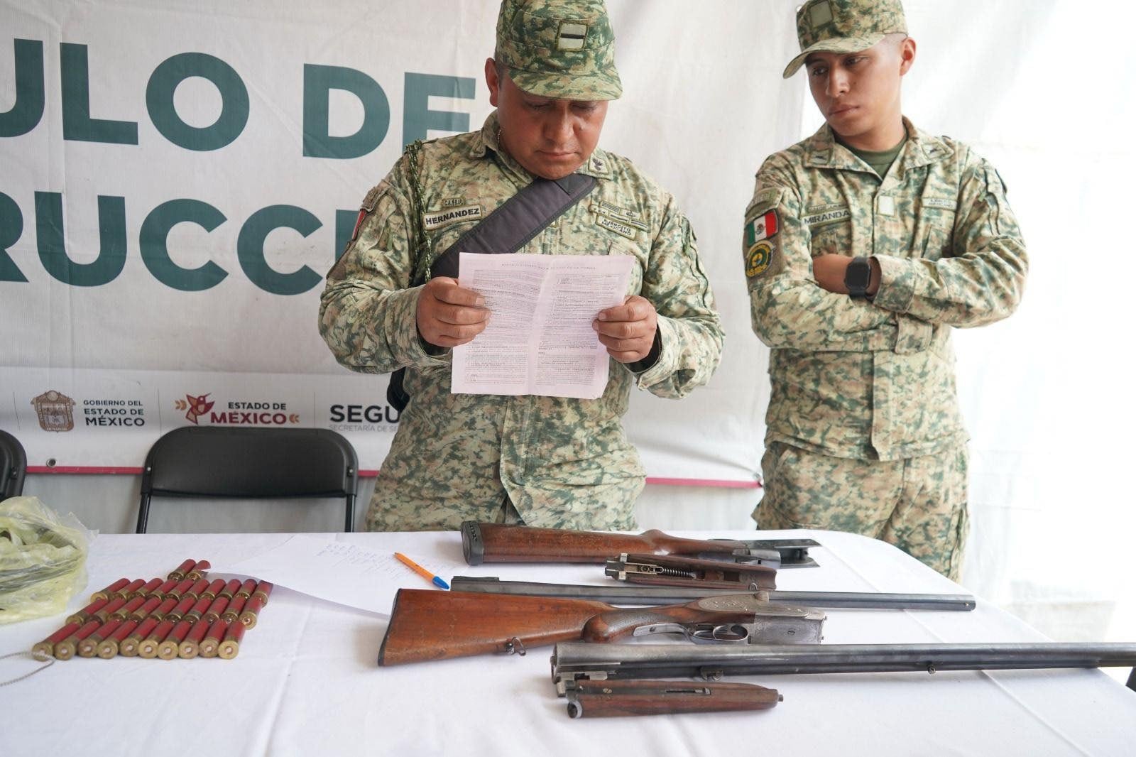 Canje de Armas 2026 retira 218 armas y 353 granadas de las calles del Edoméx.