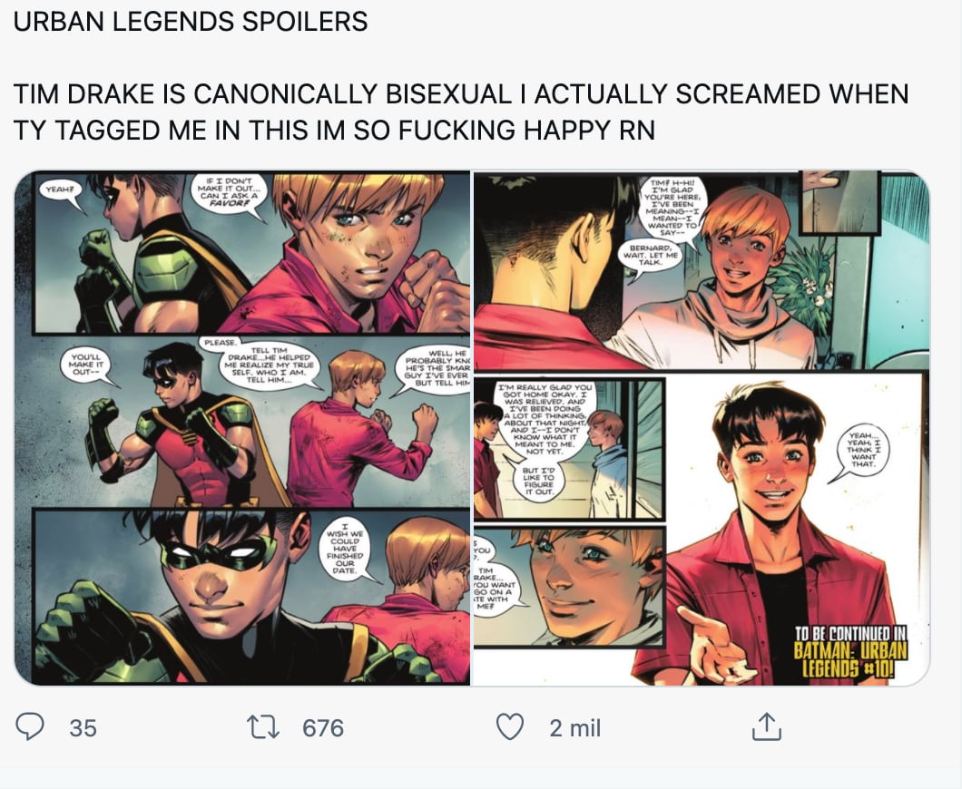 Usuarios reaccionan a la bisexualidad de Robin