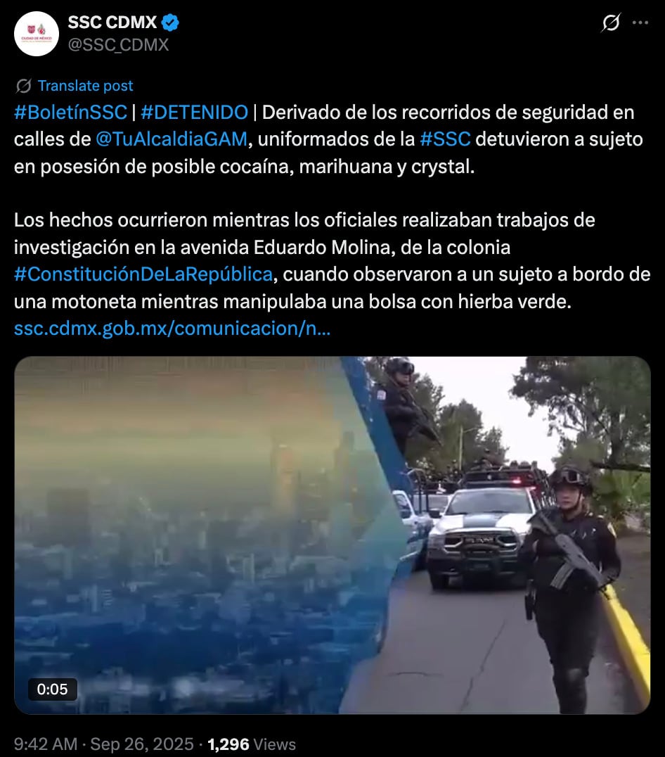 Reportan detención de Oscar Giovanni Mata.