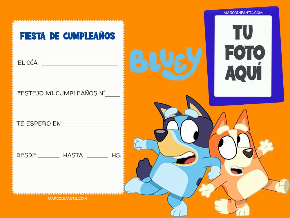 Los diseños de tarjetas de Bluey de cumpleaños para imprimir