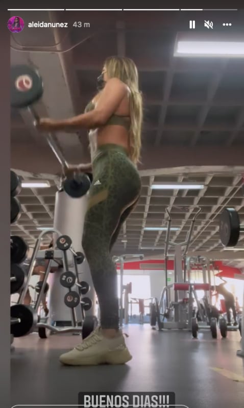 Aleida Núñez haciendo ejercicio