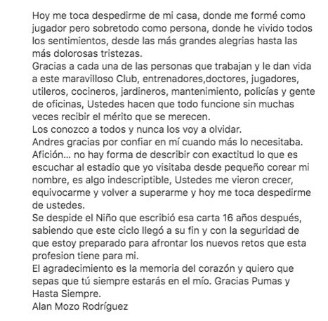 Mensaje de Alan Mozo