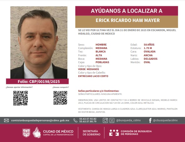 Erick Haw Mayer periodista desaparecido