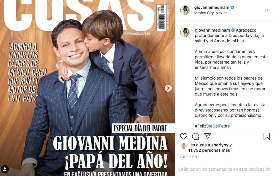 Giovanni Medina protagoniza portada junto a su hijo
