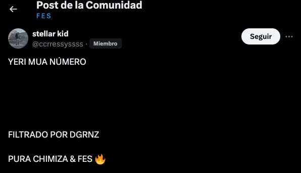 Integrante de la F.E.S filtró número de teléfono de Yeri Mua.