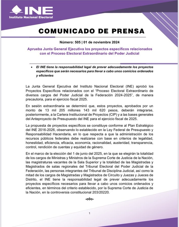 Comunicado INE