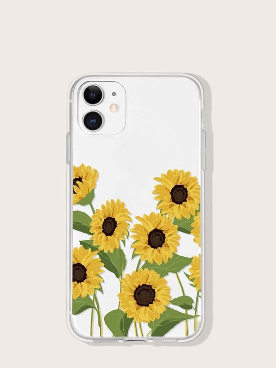 Funda para celular con estampado de girasol