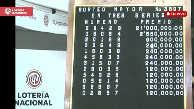 Resultados Sorteo Mayor 3897 de Lotería Nacional en vivo: ganadores de hoy 8 de agosto