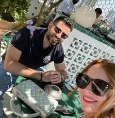 Lindsay Lohan con su esposo Bader Shammas