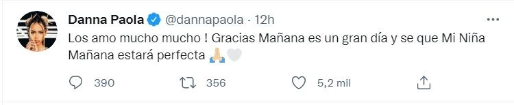 Danna Paola confía en que su perrita se recupere