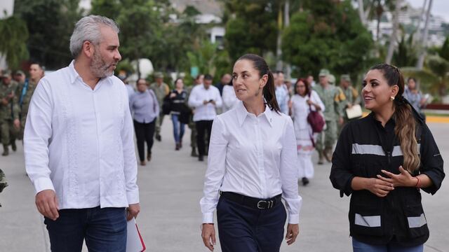 Alfredo Ramírez Bedolla, Claudia Sheinbaum y Evelyn Salgado