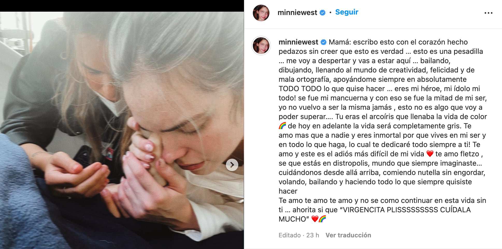Mensaje de Minnie West a Amparo Serrano