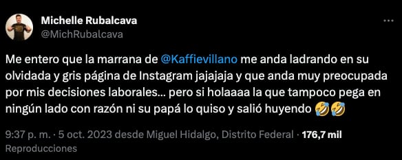 Michelle Rubalcava le responde a Alex Kaffie por hablar de su despido de Venga la Alegría