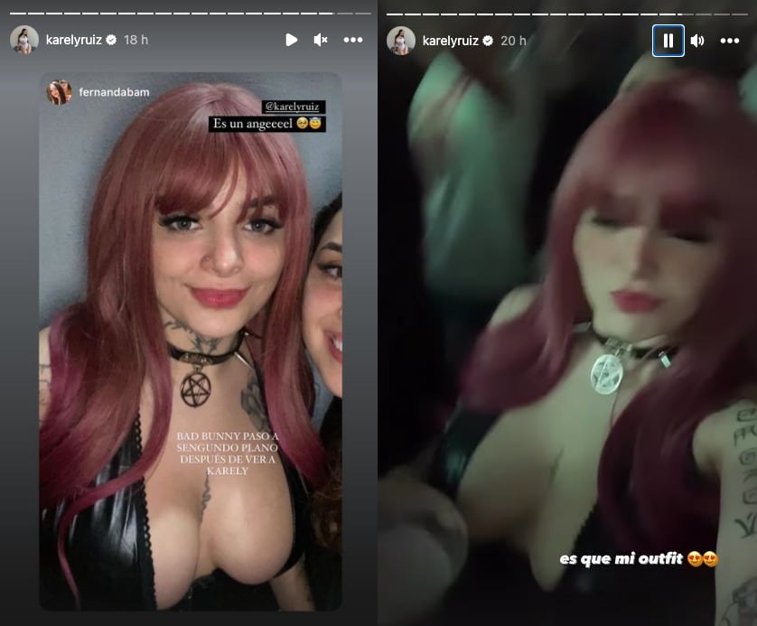 Karely Ruiz deslumbra con outfit en concierto de Bad Bunny