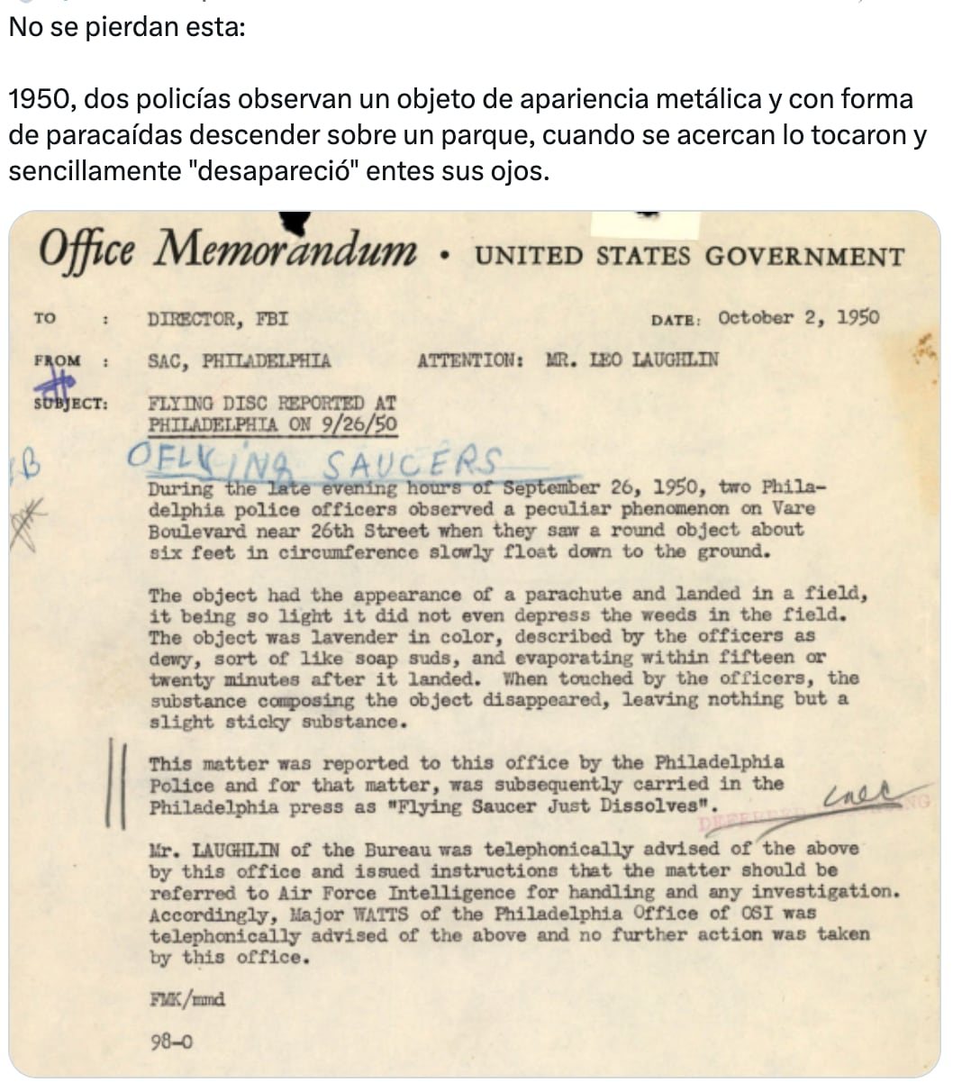 Desclasificación de archivos OVNIs de Estados Unidos