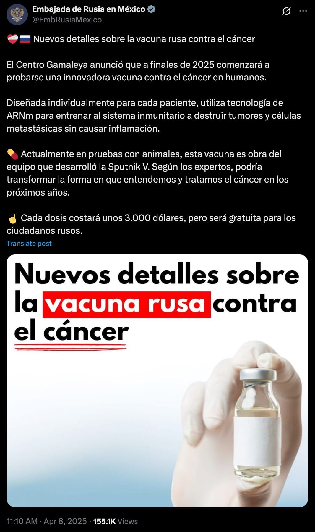 Vacuna rusa contra el cáncer