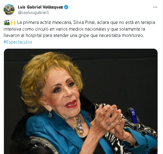 Silvia Pinal sí habría ido al hospital, pero para monitorear una gripa que tiene.