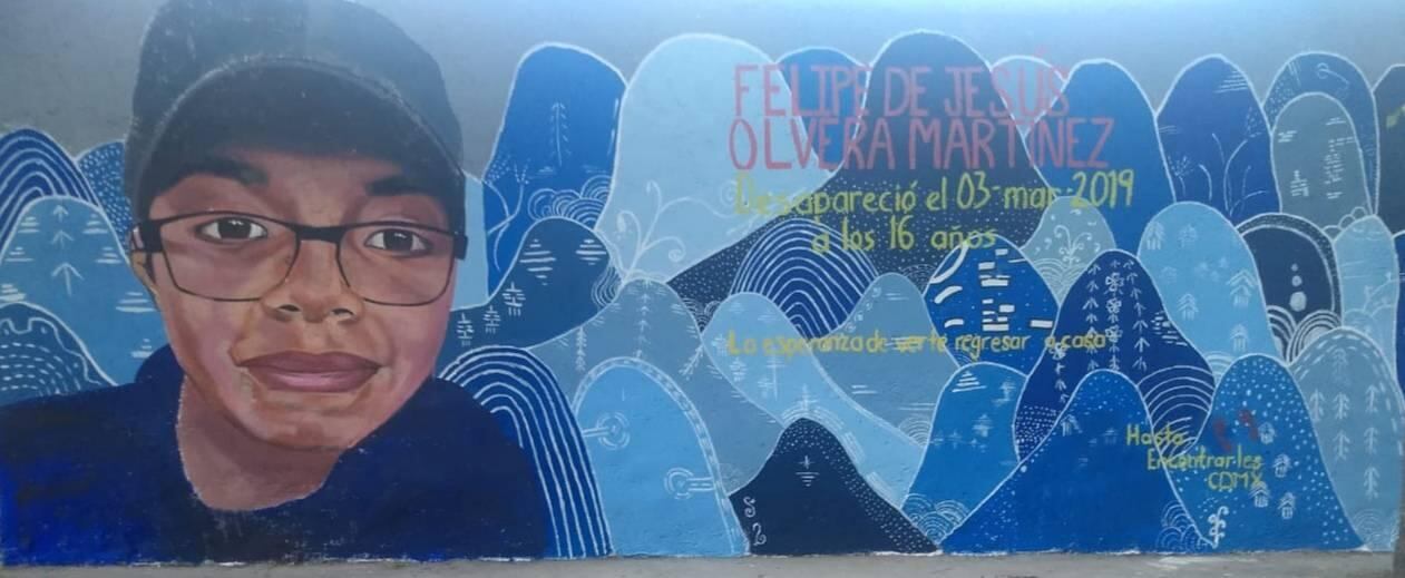 Mural con el rostro de Felipe de Jesús en la colonia La Primavera.