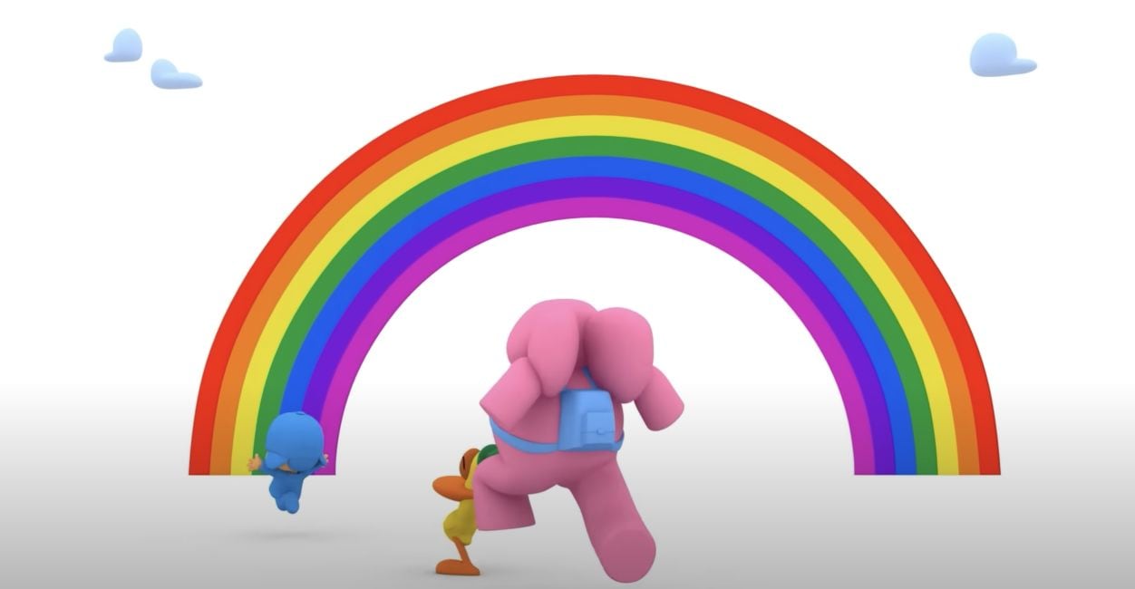 Pocoyó se aprende los colores del arcoíris