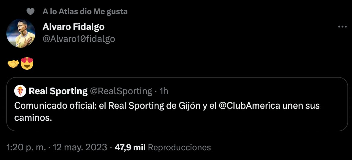 Álvaro Fidalgo Club América Real Sporting de Gijón