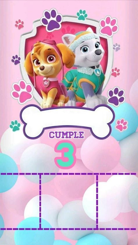 Invitación navideña de Paw Patrol con Skye y Everest