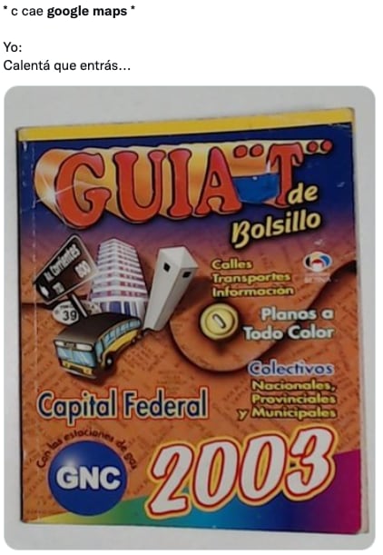 Memes sobre la caída de Google Maps