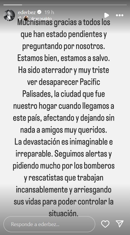 Eugenio Derbez está a salvo tras los incendios en Los Ángeles
