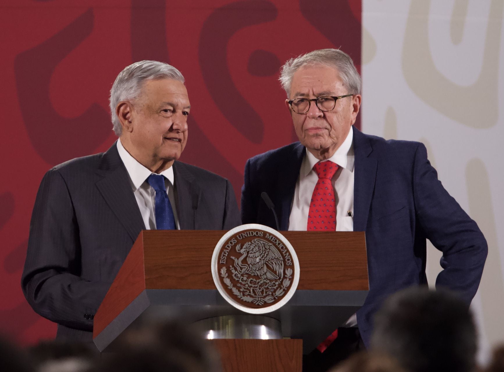 El presidente AMLO y el secretario de Salud, Jorge Alcocer