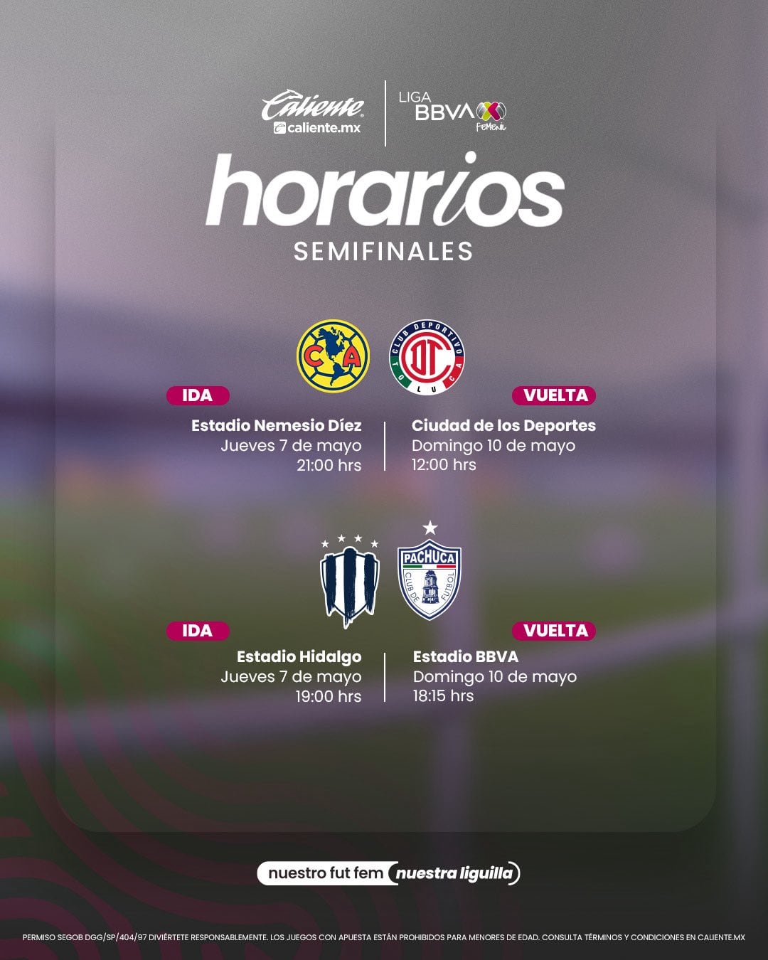 Fechas y horarios de las semifinales de la Liga MX Femenil