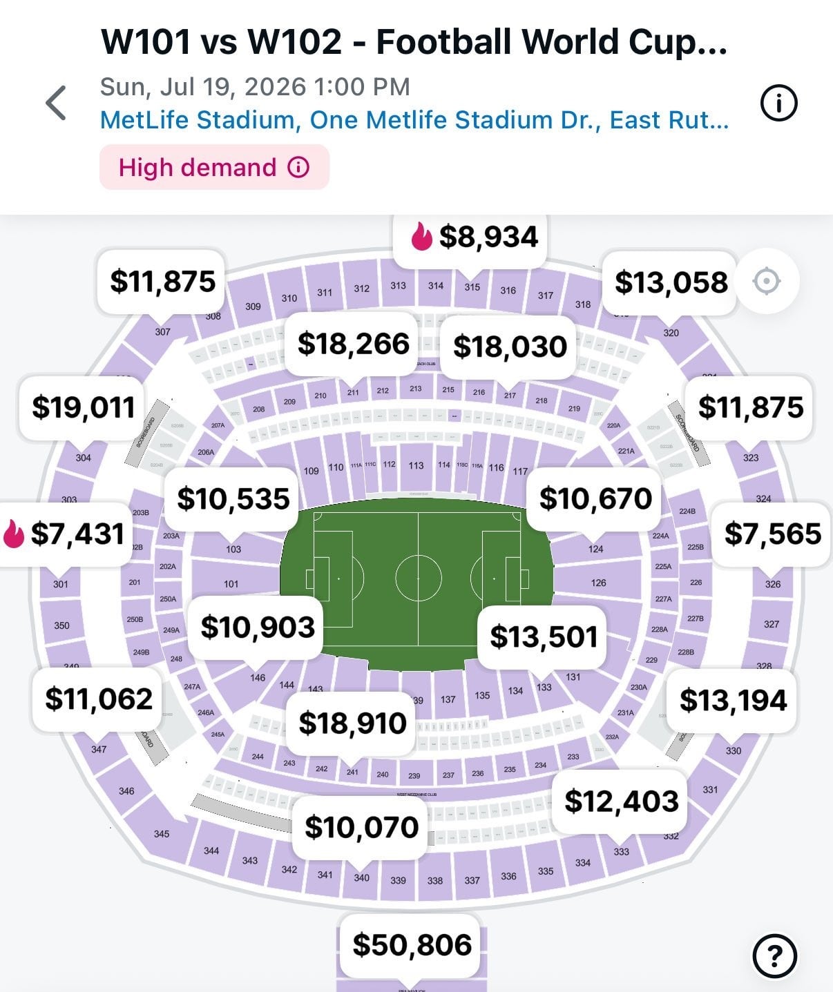 Precios de boletos en reventa para la final del Mundial 2026