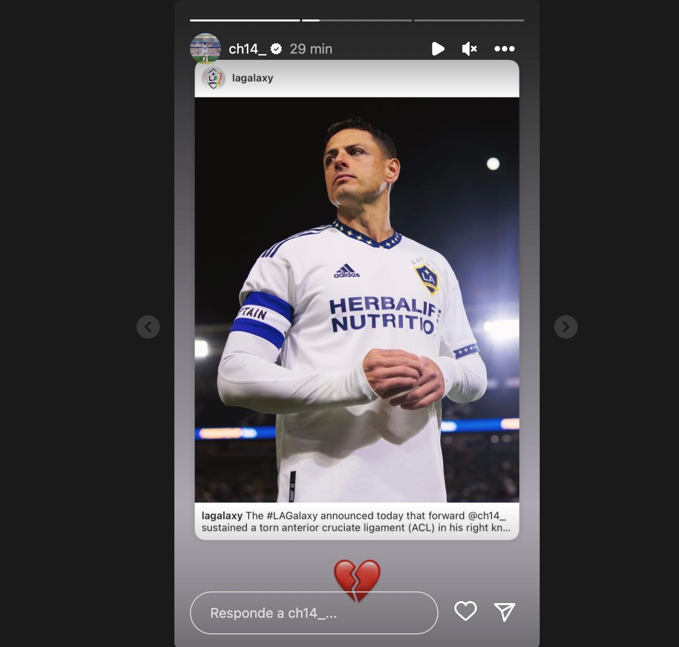 Chicharito Hernández lesión