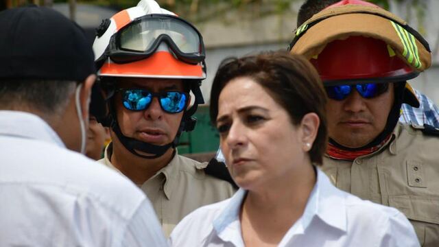 Titular de Protección Civil, Laura Velázquez Alzúa, revisa la zona con autoridades estatales y municipales