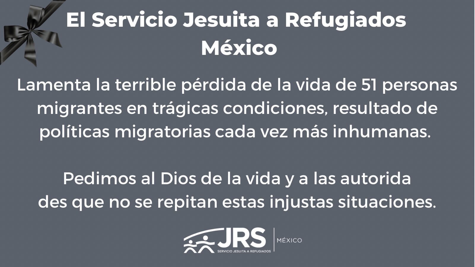 Pronunciamiento sobre accidente en Chiapas